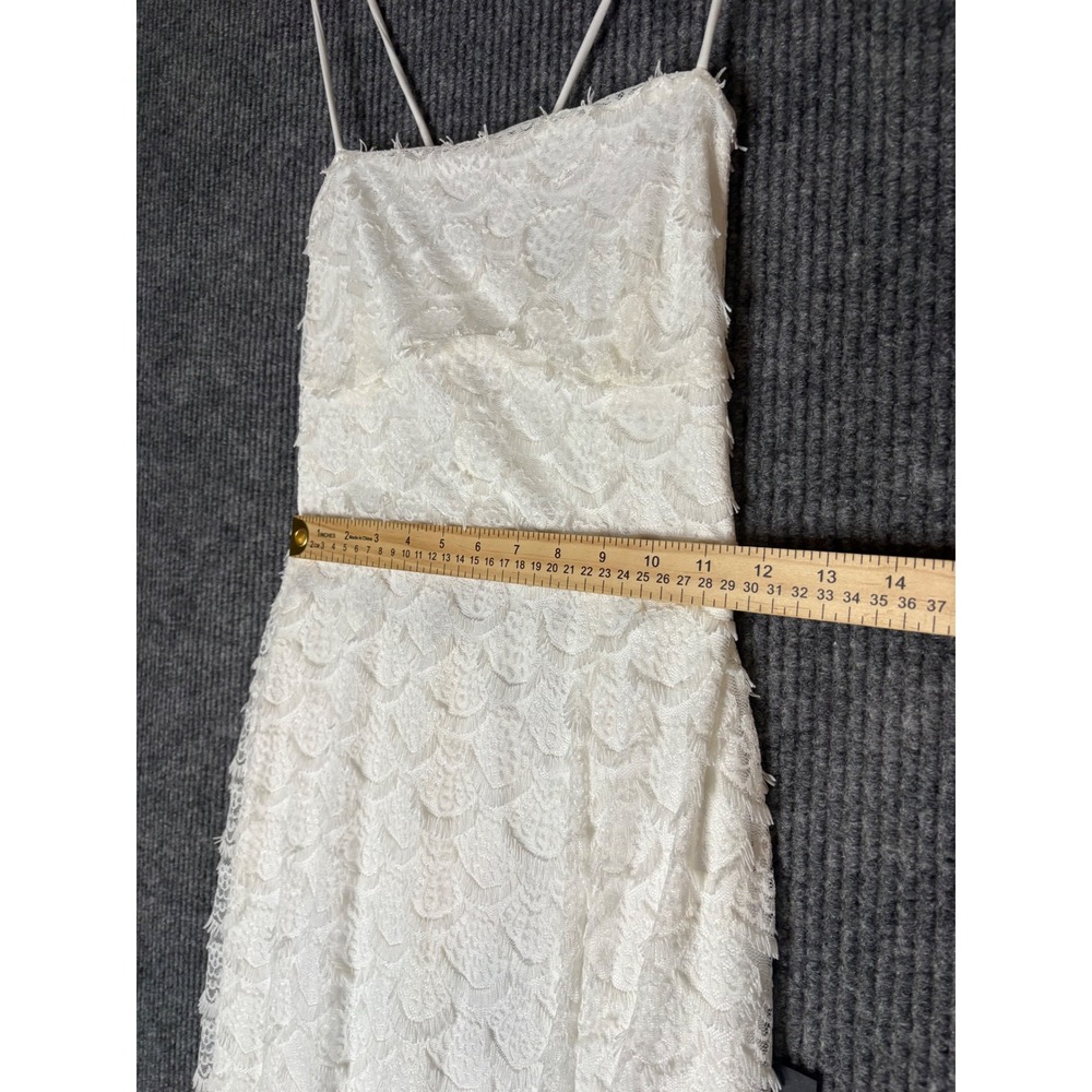 Lulus White Lace Maxi Dress Open Back Tie Column Gown Bridal Event Size M - Picture 5 of 6